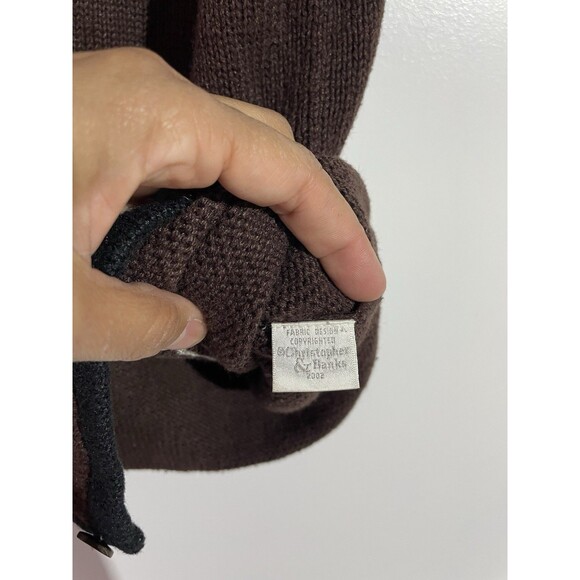 Vtg Christopher & Banks Vest M Brown Hiking Ramie Retro Hand Embroidered 90s Y2K - Picture 8 of 12